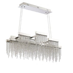 Diyas Bano 3 Light Linear Pendant Light in Polished Chrome with Crystal