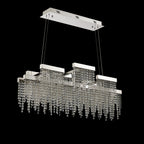 Diyas Bano 3 Light Linear Pendant Light in Polished Chrome with Crystal