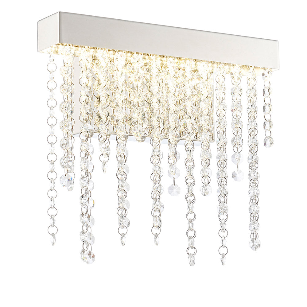 Diyas Bano Small Wall Light in Polished Chrome with Crystal