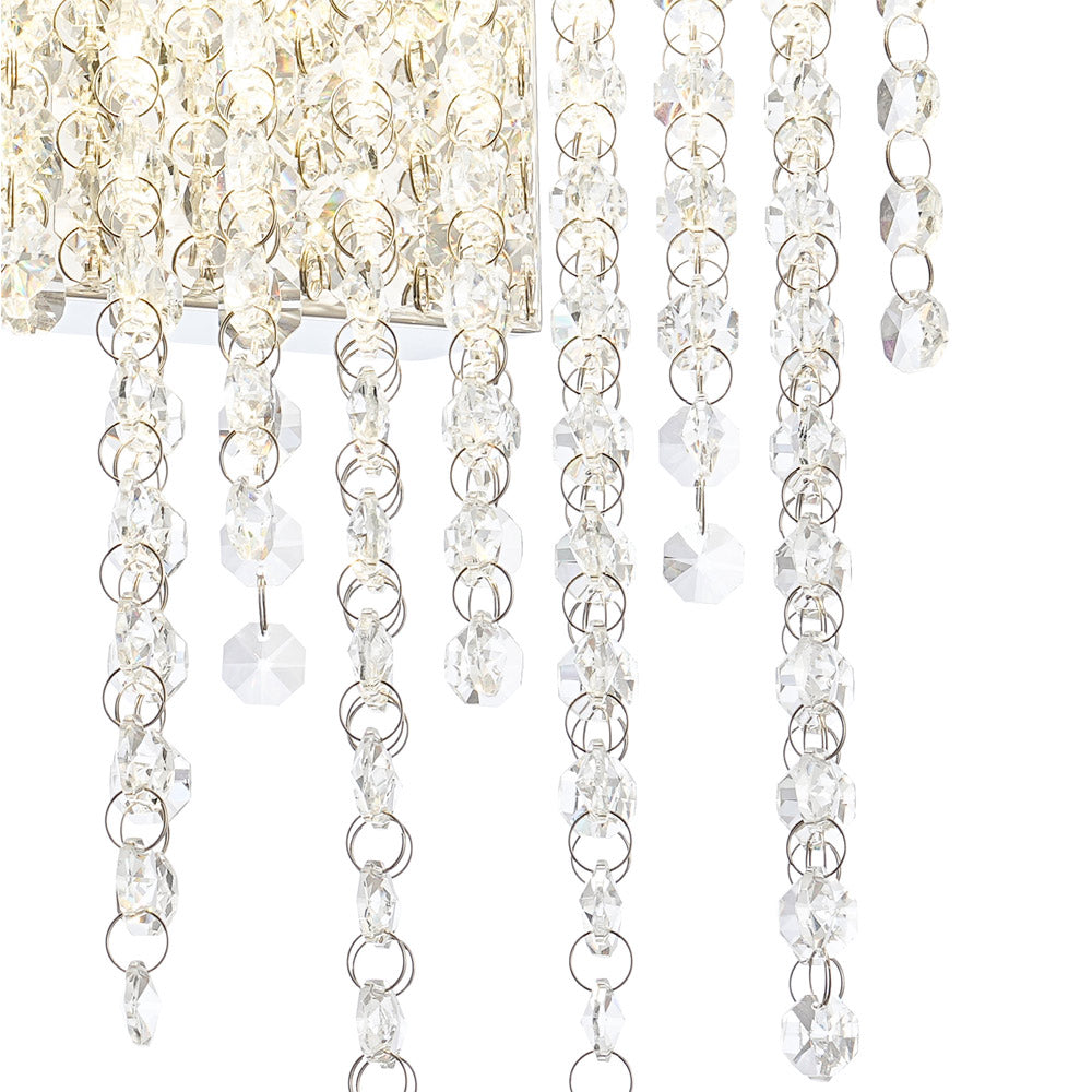 Diyas Bano Small Wall Light in Polished Chrome with Crystal