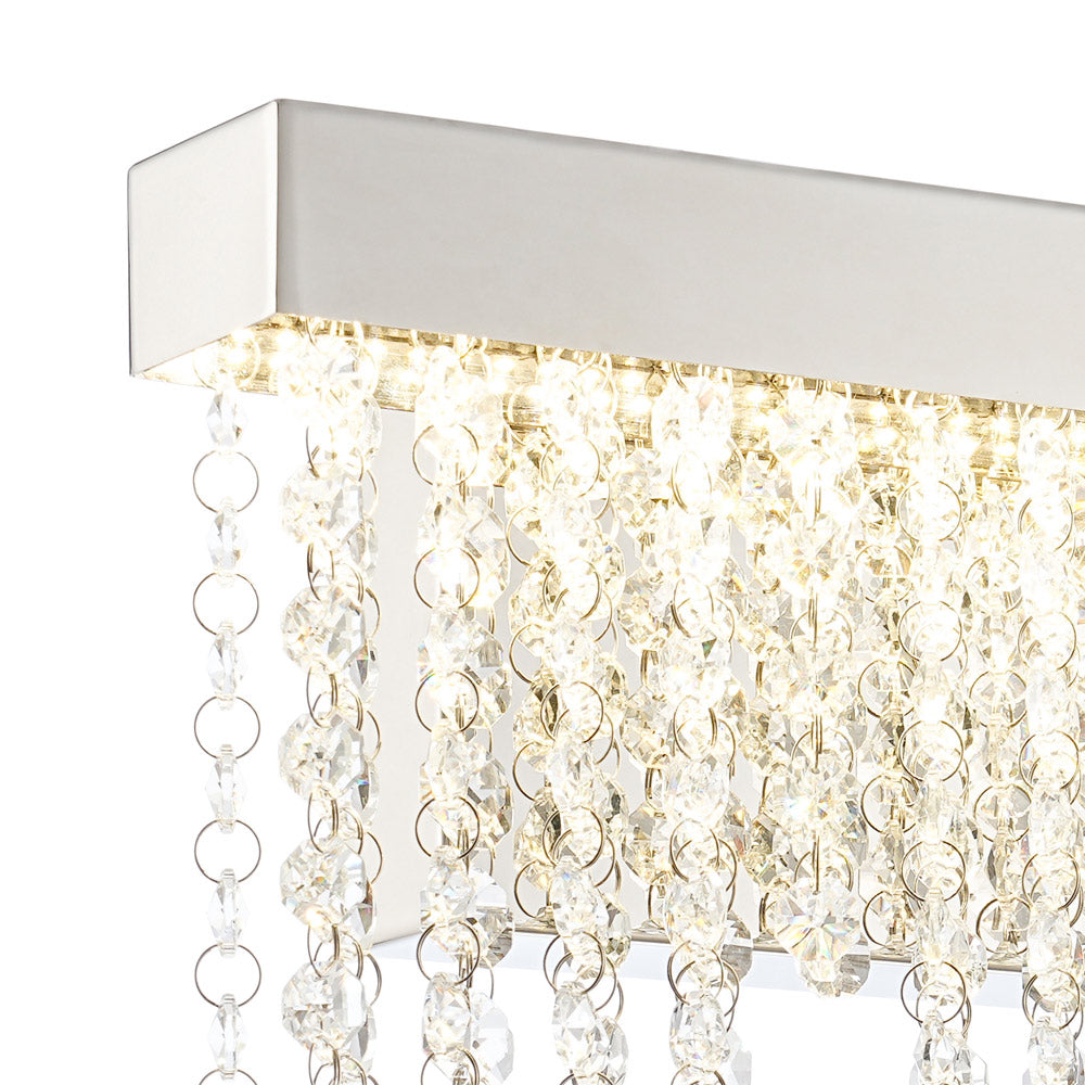 Diyas Bano Small Wall Light in Polished Chrome with Crystal