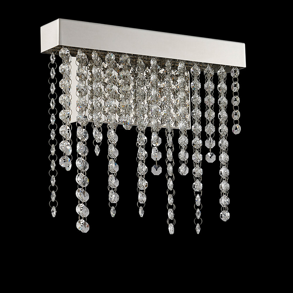 Diyas Bano Small Wall Light in Polished Chrome with Crystal