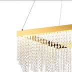 Diyas Bano Square Dimmable Pendant Light in French Gold with Crystal