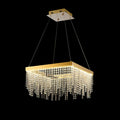 Diyas Bano Square Dimmable Pendant Light in French Gold with Crystal