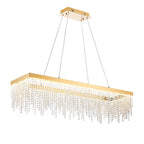Diyas Bano Rectangular Pendant Light in French Gold with Crystal