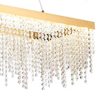 Diyas Bano Rectangular Pendant Light in French Gold with Crystal