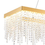 Diyas Bano Rectangular Pendant Light in French Gold with Crystal