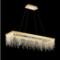 Diyas Bano Rectangular Pendant Light in French Gold with Crystal