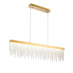 Diyas Bano Linear Pendant Light in French Gold with Crystal
