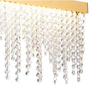 Diyas Bano Linear Pendant Light in French Gold with Crystal