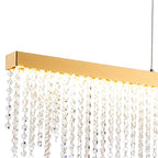 Diyas Bano Linear Pendant Light in French Gold with Crystal