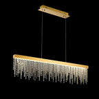 Diyas Bano Linear Pendant Light in French Gold with Crystal