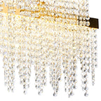Diyas Bano 3 Light Linear Pendant Light in French Gold with Crystal