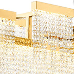 Diyas Bano 3 Light Linear Pendant Light in French Gold with Crystal
