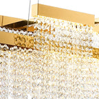 Diyas Bano 3 Light Linear Pendant Light in French Gold with Crystal