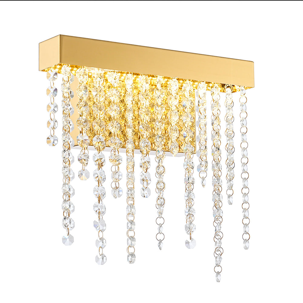 Diyas Bano Small Wall Light in French Gold with Crystal