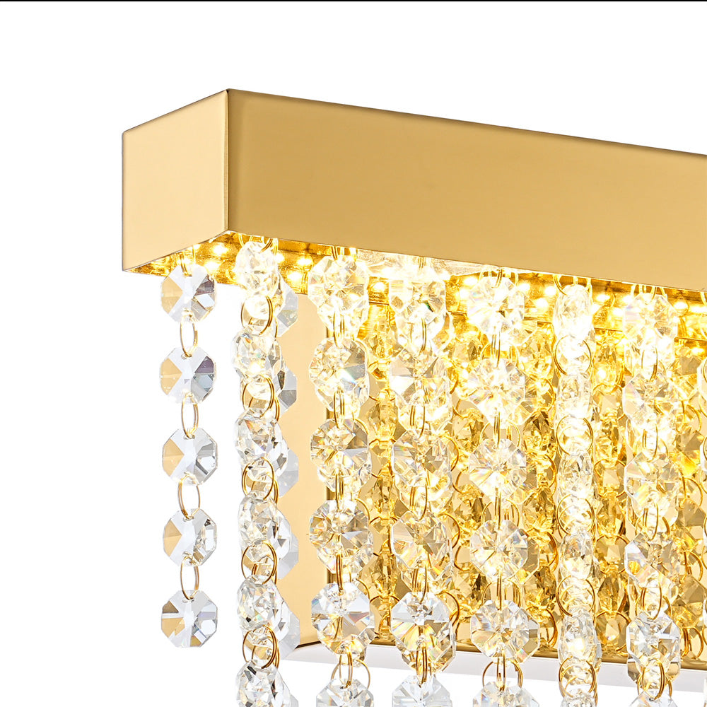 Diyas Bano Small Wall Light in French Gold with Crystal