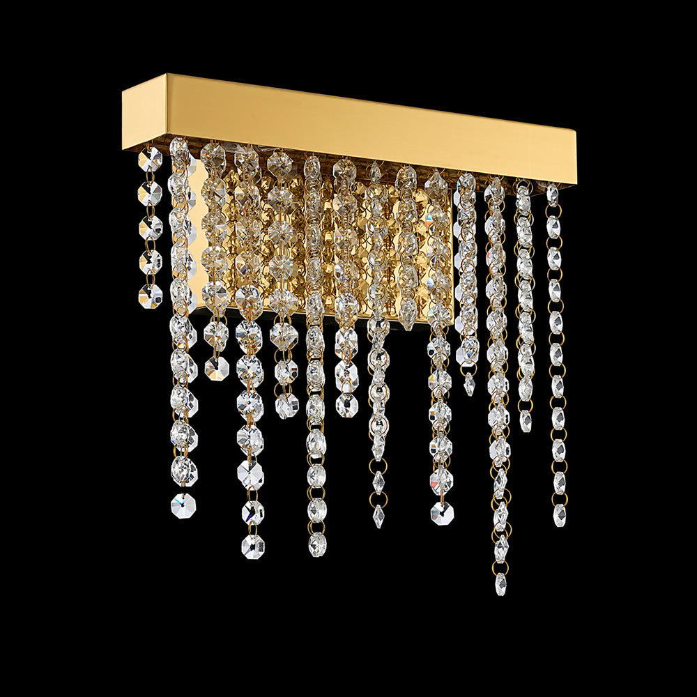 Diyas Bano Small Wall Light in French Gold with Crystal