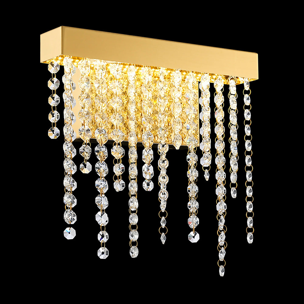 Diyas Bano Small Wall Light in French Gold with Crystal