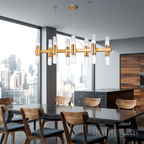 Kolarz Giro 16 Light Linear Bar Pendant Gold Leaf 6010.81631