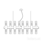 Kolarz Giro 16 Light Linear Bar Pendant Gold Leaf 6010.81631