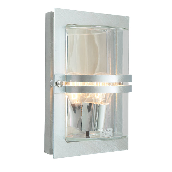 Norlys Basel Outdoor Wall Lantern in Galvanised Finish