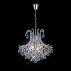 Diyas Bask 4 Light Round Pendant Light in Polished Chrome with Crystal