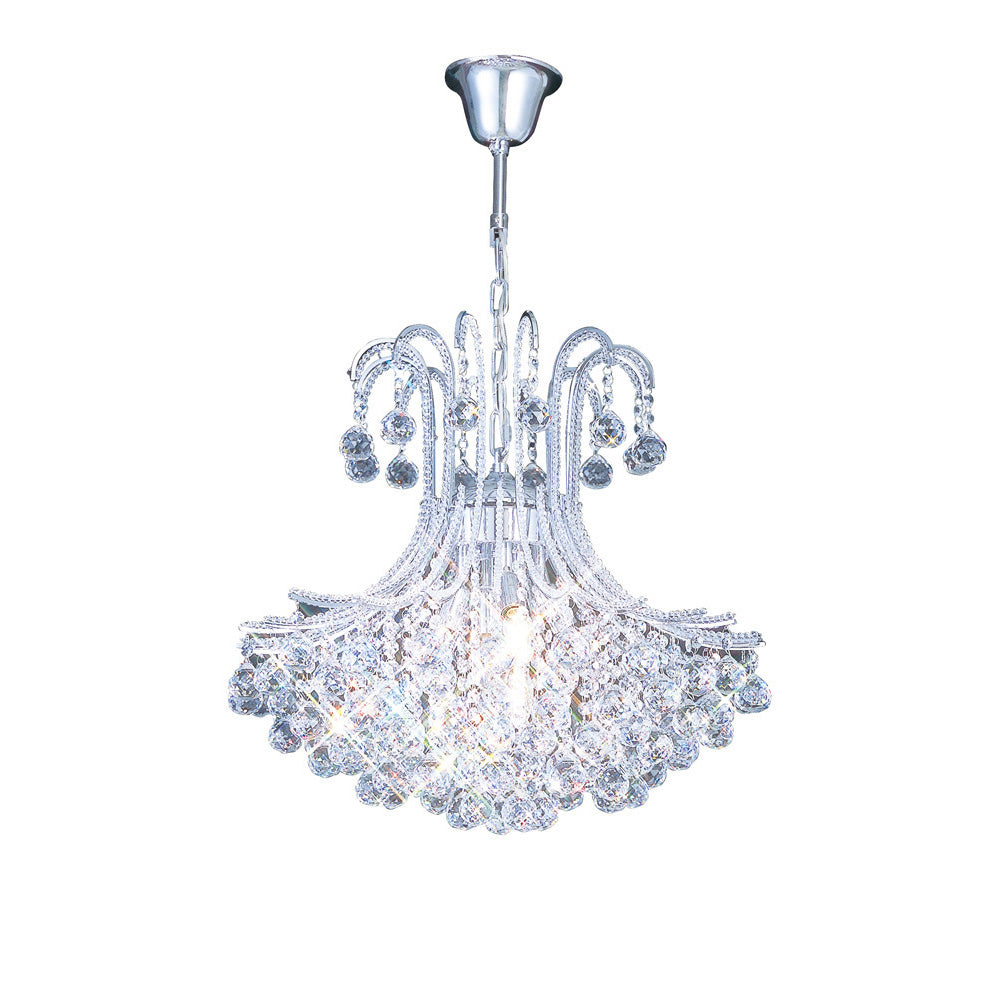 Diyas Bask 6 Light Round Pendant Light in Polished Chrome with Crystal
