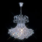 Diyas Bask 6 Light Round Pendant Light in Polished Chrome with Crystal