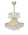 Diyas Bask 6 Light Round Pendant Light in French Gold with Crystal