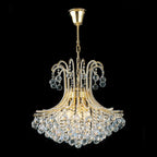 Diyas Bask 6 Light Round Pendant Light in French Gold with Crystal