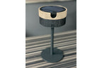 Bateak 200lm Solar Table Lamp 30 cm - Teak Duratek, Black Aluminium with Slate Woven Sling