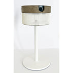 Bateak 200lm Solar Table Lamp 30 cm - Teak Duratek, White Aluminium with White Woven Sling