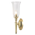 Elstead Dryden Bathroom Wall Light in Polished Brass with Flute Shade