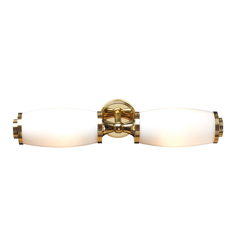 Elstead Eliot 2 Light Bathroom Wall Light in Polished Brass