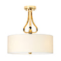 Elstead Falmouth 3 Light Semi Flush Ceiling Light in French Gold