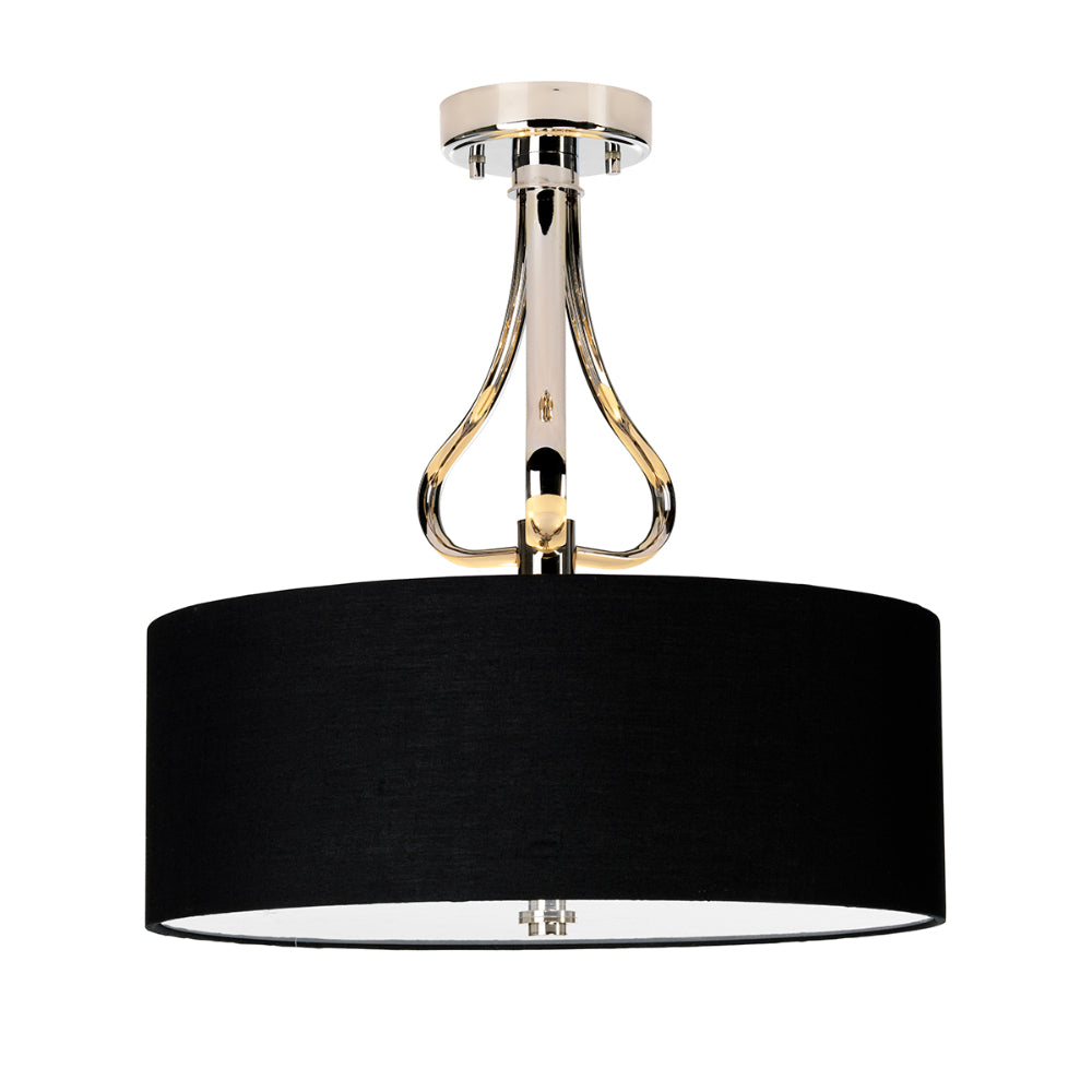 Elstead Falmouth 3 Light Semi Flush Ceiling Light in Polished Chrome
