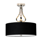Elstead Falmouth 3 Light Semi Flush Ceiling Light in Polished Chrome