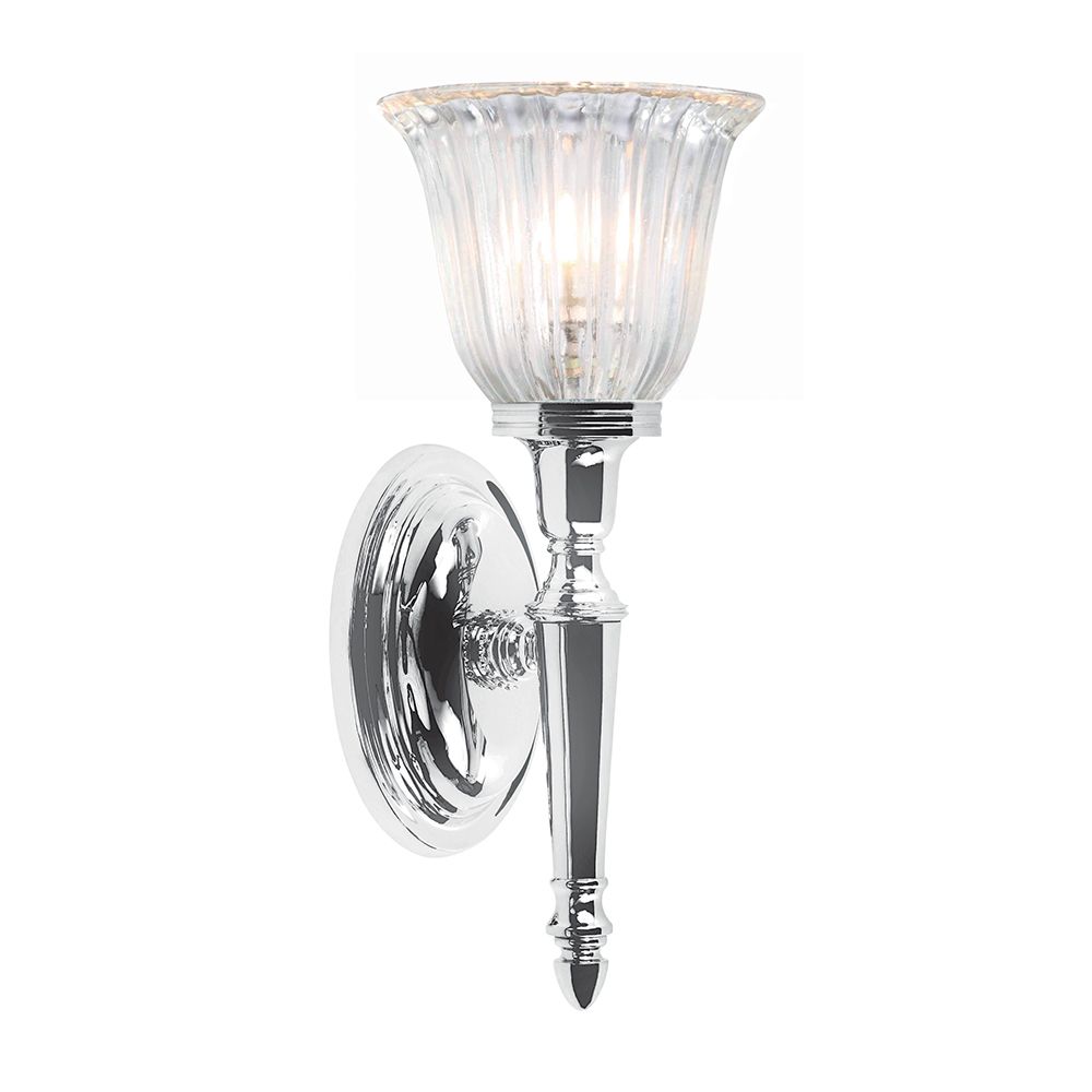 Elstead Dryden Bathroom Wall Light in Polished Chrome with Bell Shade