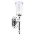 Elstead Dryden Bathroom Wall Light in Polished Chrome with Flute Shade