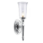 Elstead Dryden Bathroom Wall Light in Polished Chrome with Flute Shade