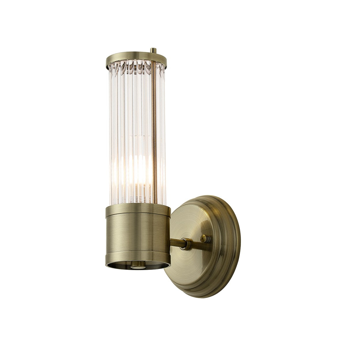 Regent Beaulon 1 Light E14 IP44 Wall Light - Antique Brass