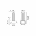Regent Beaulon 1 Light E14 IP44 Wall Light - dimensions