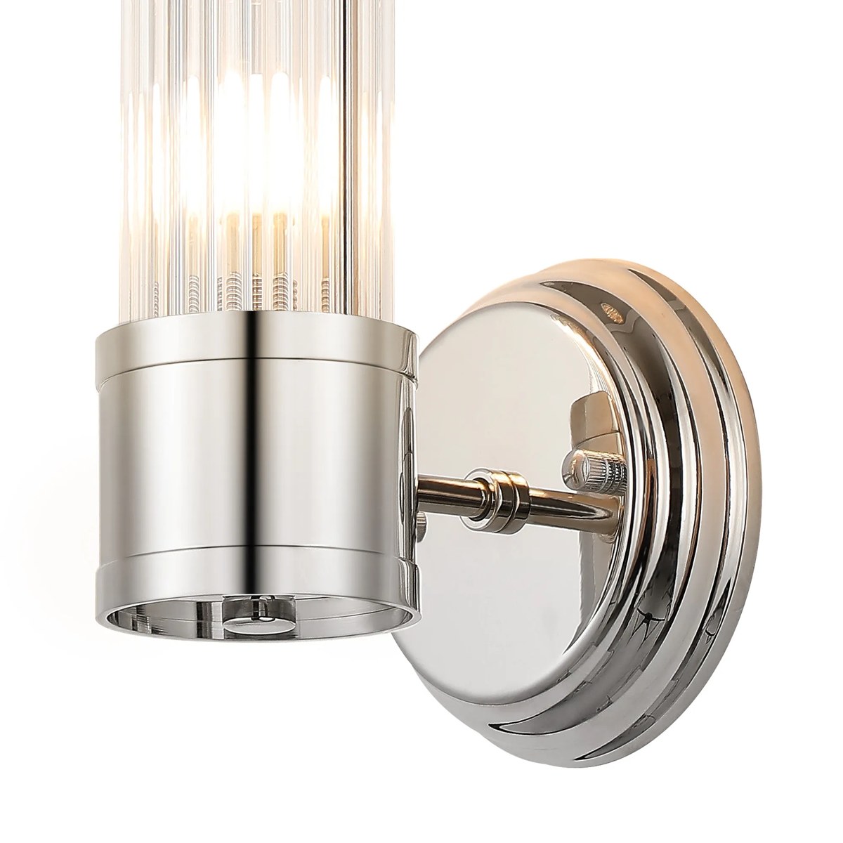 Regent Beaulon 1 Light E14 IP44 Wall Light - Polished Nickel