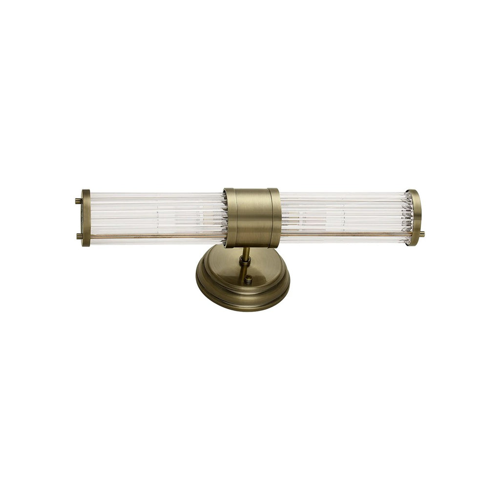 Regent Beaulon 2 Light Up & Down IP44 Wall Light - Antique Brass