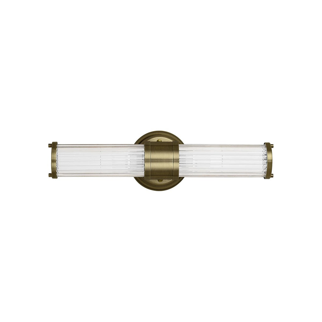 Regent Beaulon 2 Light Up & Down IP44 Wall Light - Antique Brass
