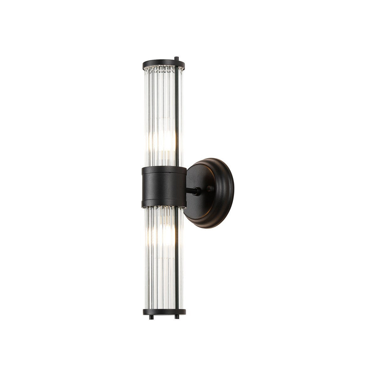 Regent Beaulon 2 Light Up & Down IP44 Wall Light - Satin Black
