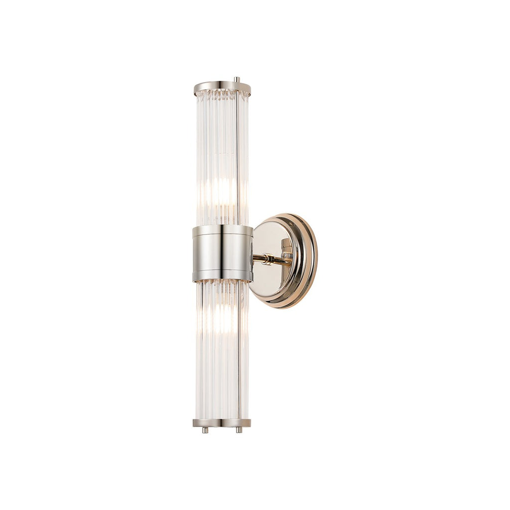 Regent Beaulon 2 Light Up & Down IP44 Wall Light - Polished Nickel