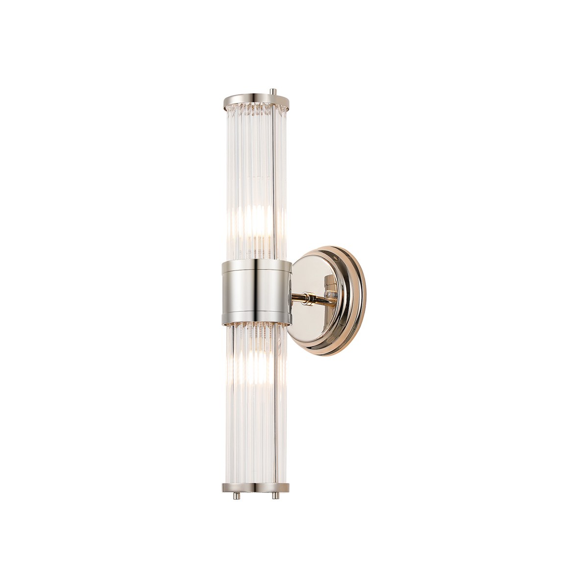 Regent Beaulon 2 Light Up & Down IP44 Wall Light - Polished Nickel