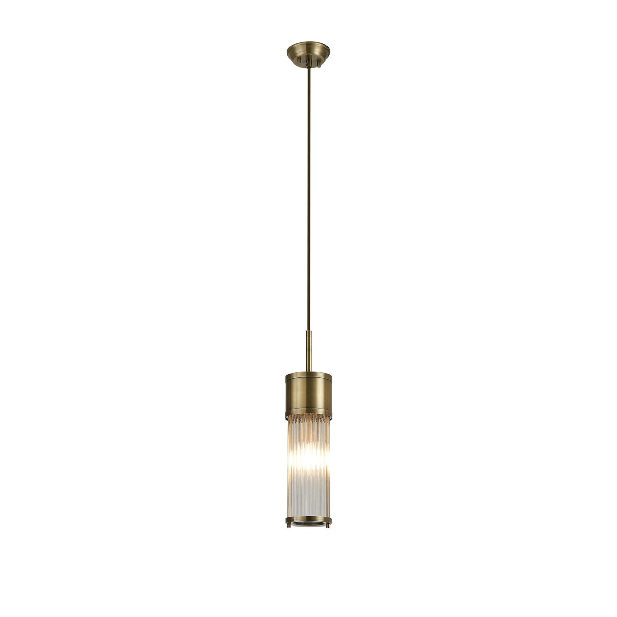 Regent Beaulon 1 Light IP44 Single Pendant Light - Antique Brass